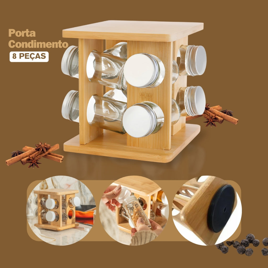Spice Bambu + 8 potes de vidros grátis