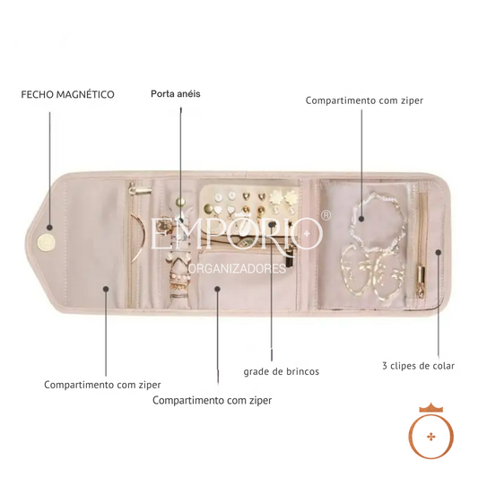 Porta Joias de viagem - 2 Peças + Frete grátis