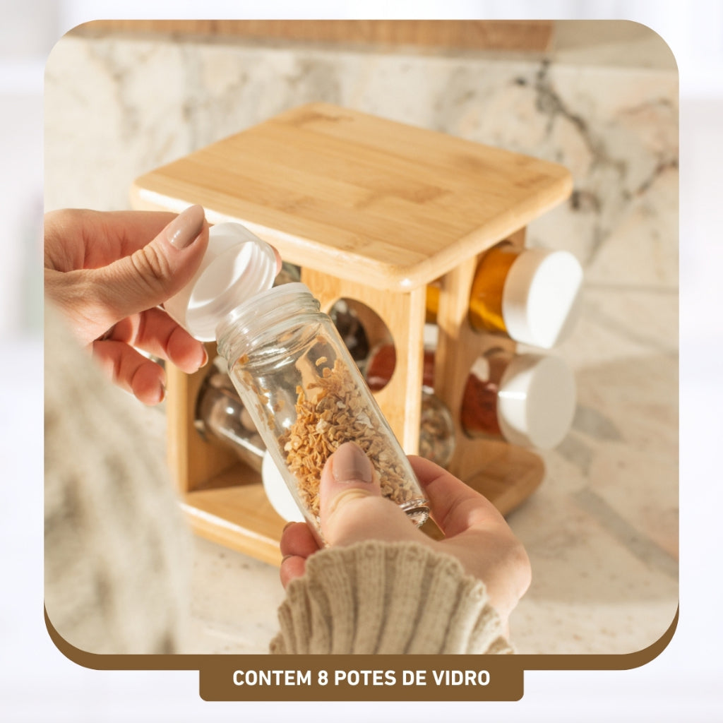 Spice Bambu + 8 potes de vidros grátis