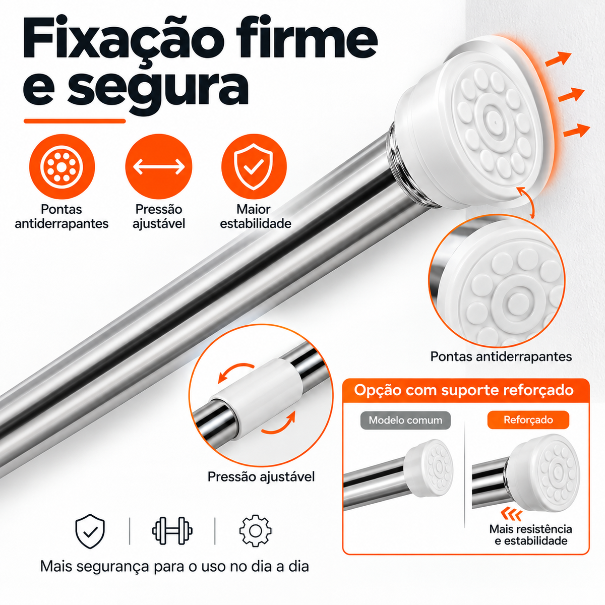 Fixação firme e segura do Varão Extensível AjustaFácil