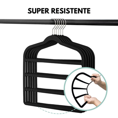 Cabides Luxo Veludo Preto Rosê – Kit 10 Peças