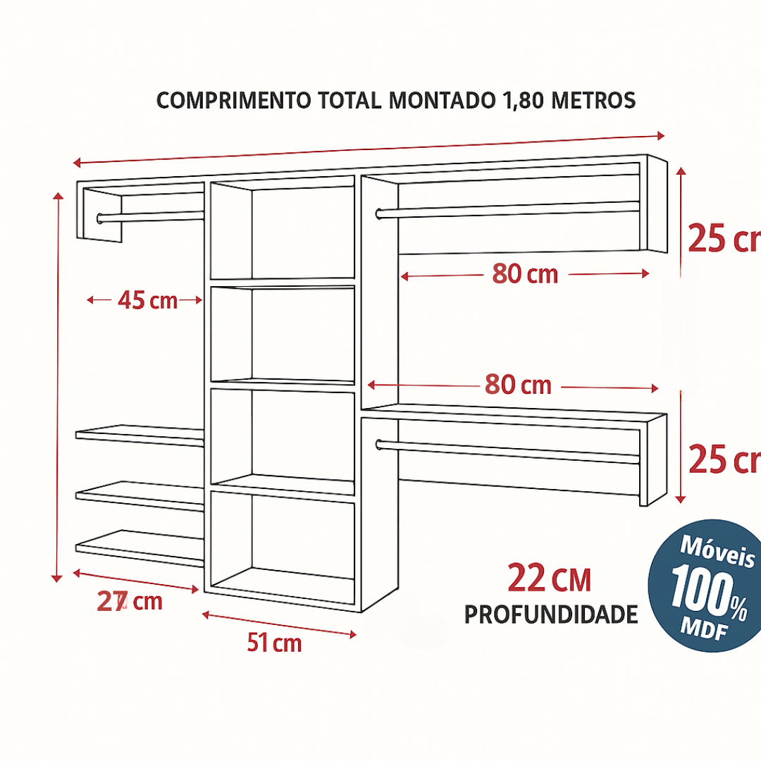 Camila Closet - 100% MDF