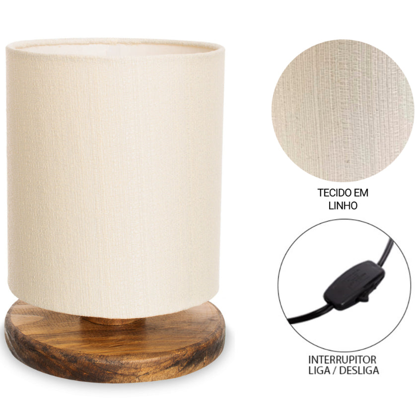Abajur Linho Naturale