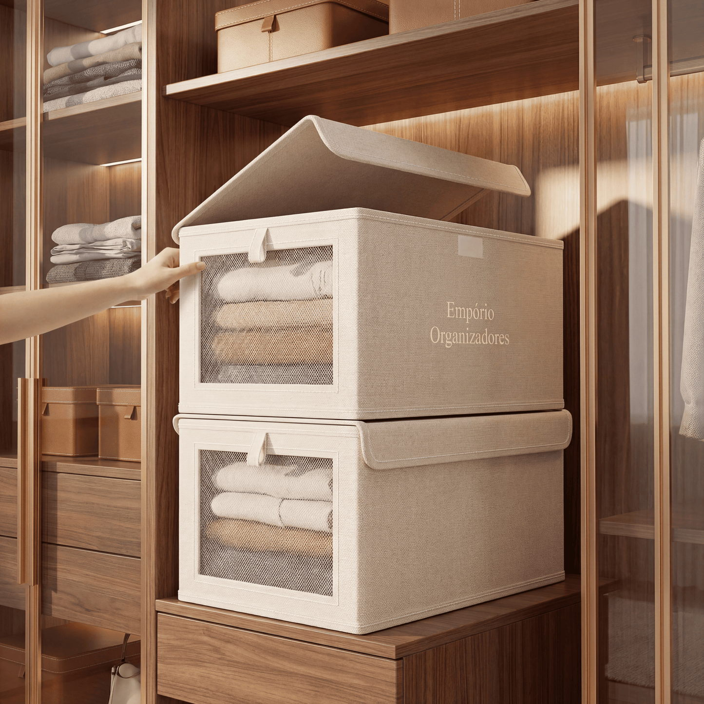Organizer Tampa Max – Kit com 3 Organizadores para Armário, Closet e Enxoval