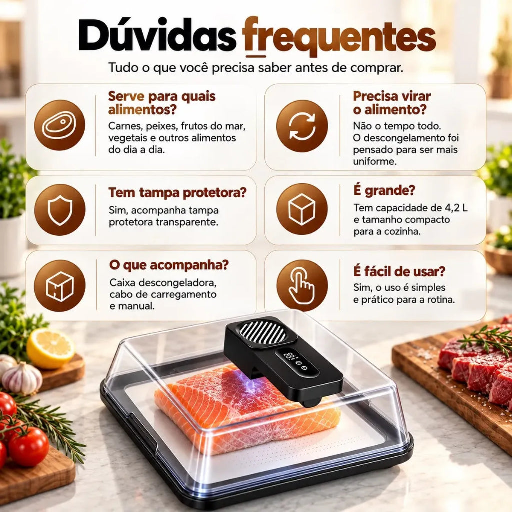 Degelix - Descongelador Rápido de Alimentos com Tampa