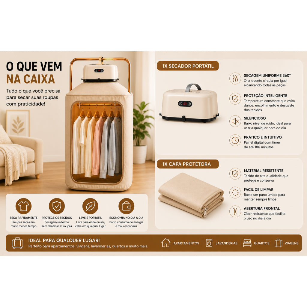 DryHome- Secadora Portátil Elétrica
