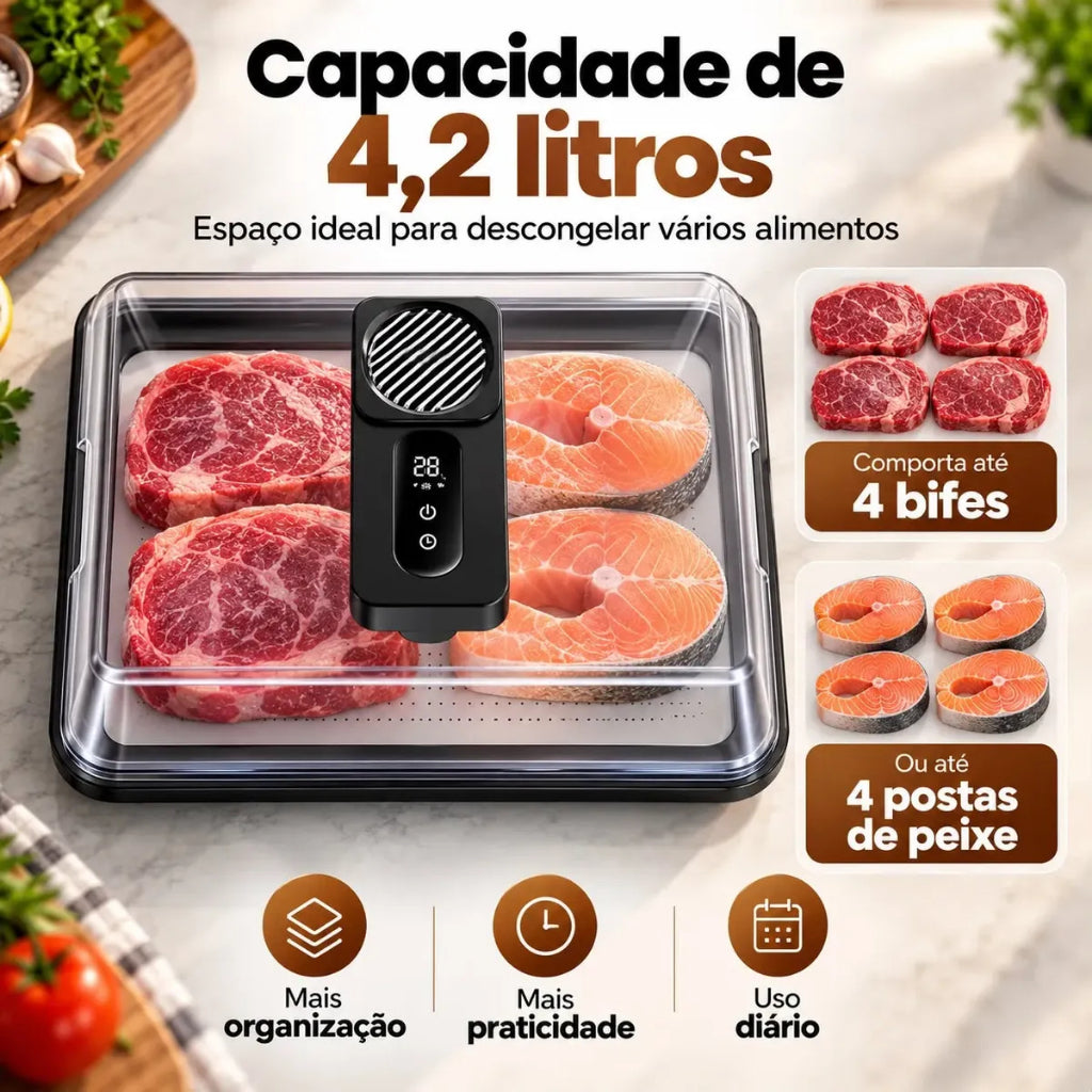 Degelix - Descongelador Rápido de Alimentos com Tampa