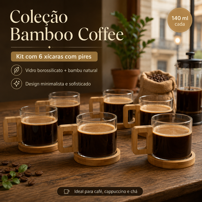 Coleção Bamboo Coffee - Kit com 6 un