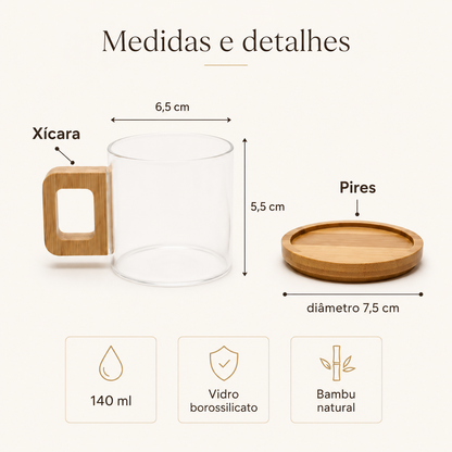 Coleção Bamboo Coffee - Kit com 6 un