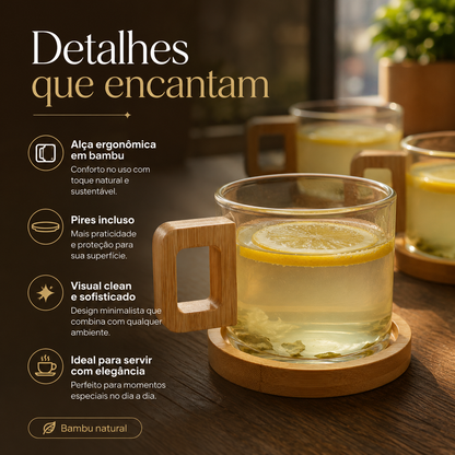 Coleção Bamboo Coffee - Kit com 6 un
