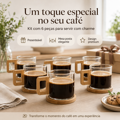 Coleção Bamboo Coffee - Kit com 6 un