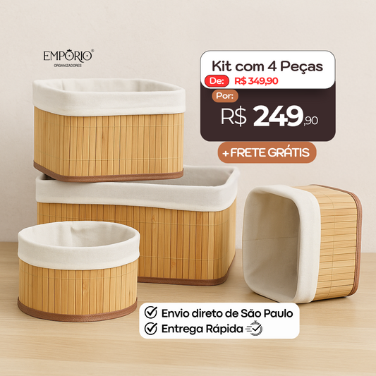 Caixas Naturale – Kit 4 Peças