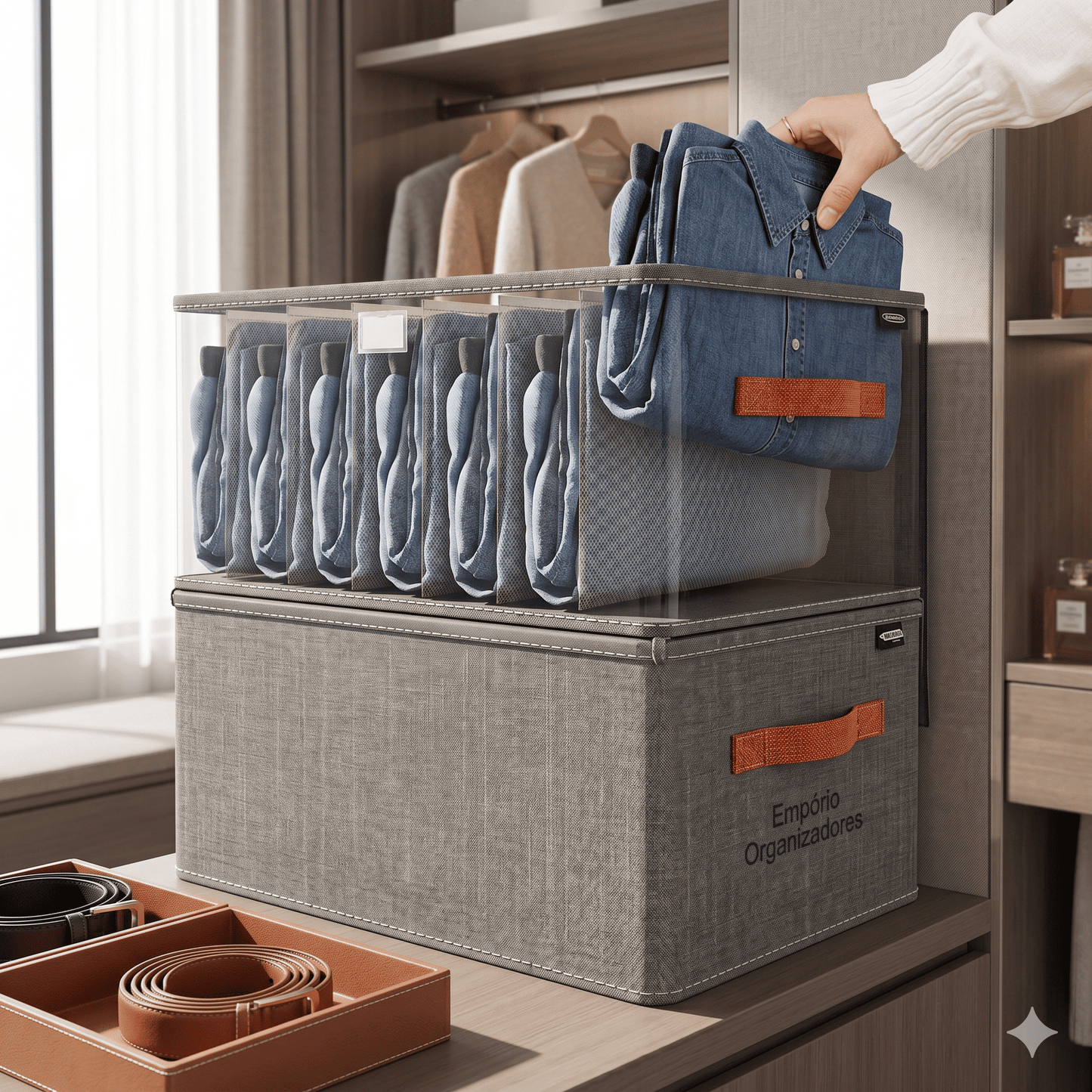 Organizer Tampa Max – Kit com 3 Organizadores para Armário, Closet e Enxoval