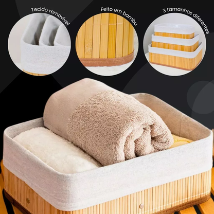 Caixas Bambu Elegance – Kit 3 Peças