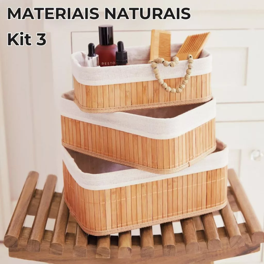 Caixas Bambu Elegance – Kit 3 Peças