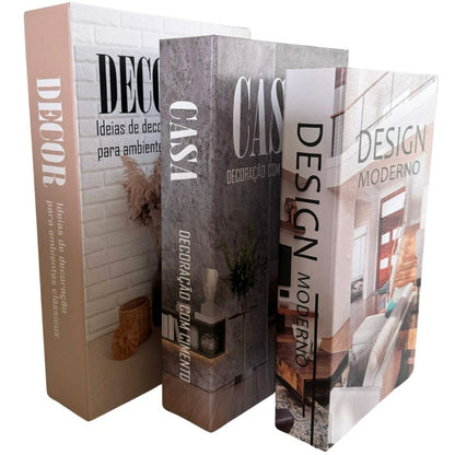 Kit Livros Decorativos Premium (3 Peças)