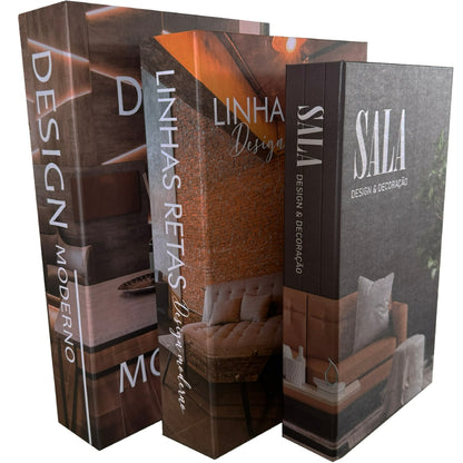 Kit Livros Decorativos Premium (3 Peças)