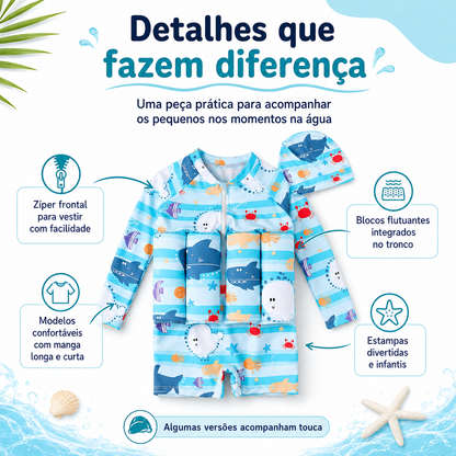 Maiô Flutuante Infantil AquaSafe – Mais Confiança para Brincar na Água