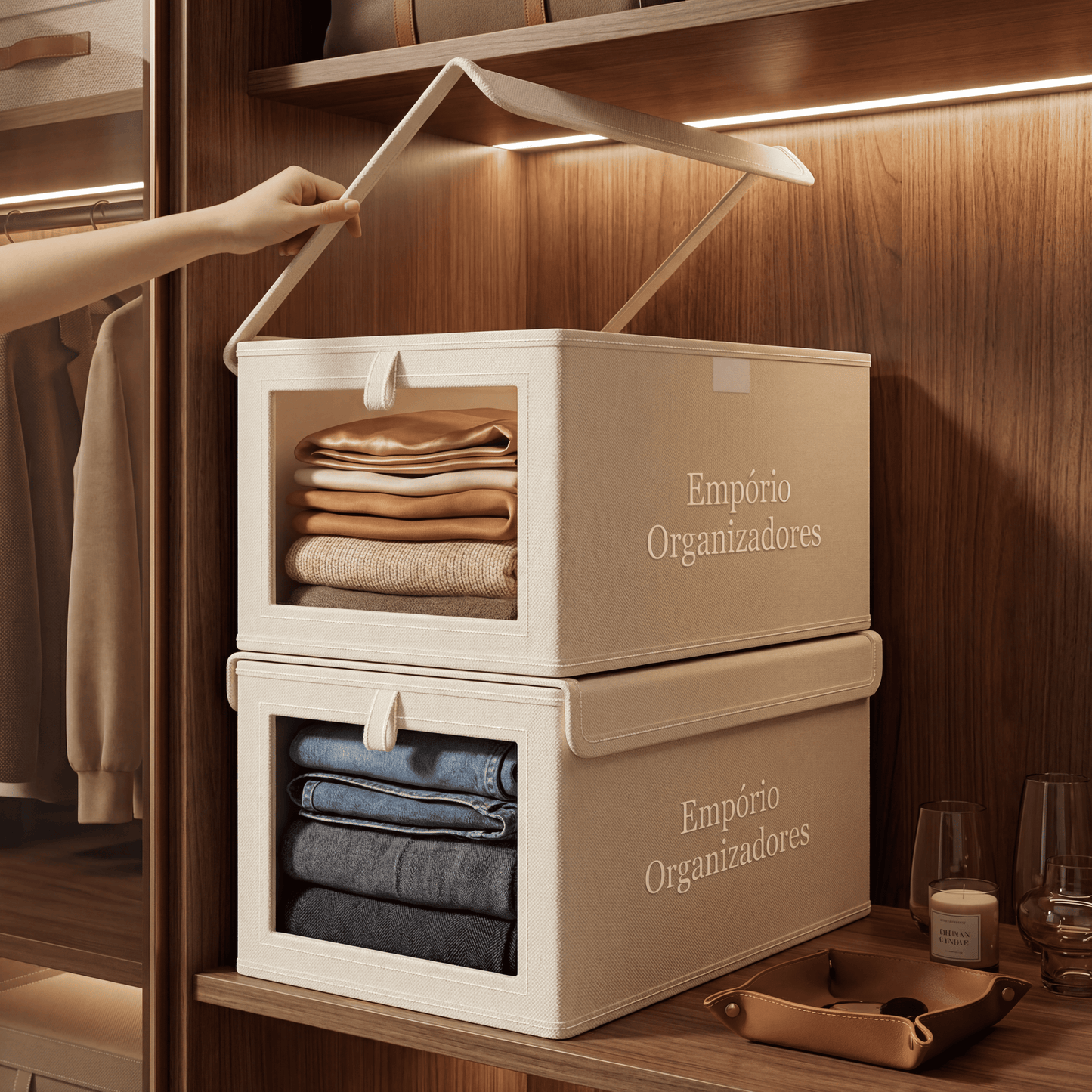 Organizer Tampa Max – Kit com 3 Organizadores para Armário, Closet e Enxoval