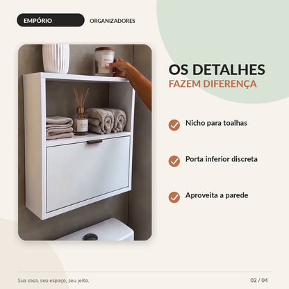 Armário suspenso branco para banheiro - imagem 2 de 4