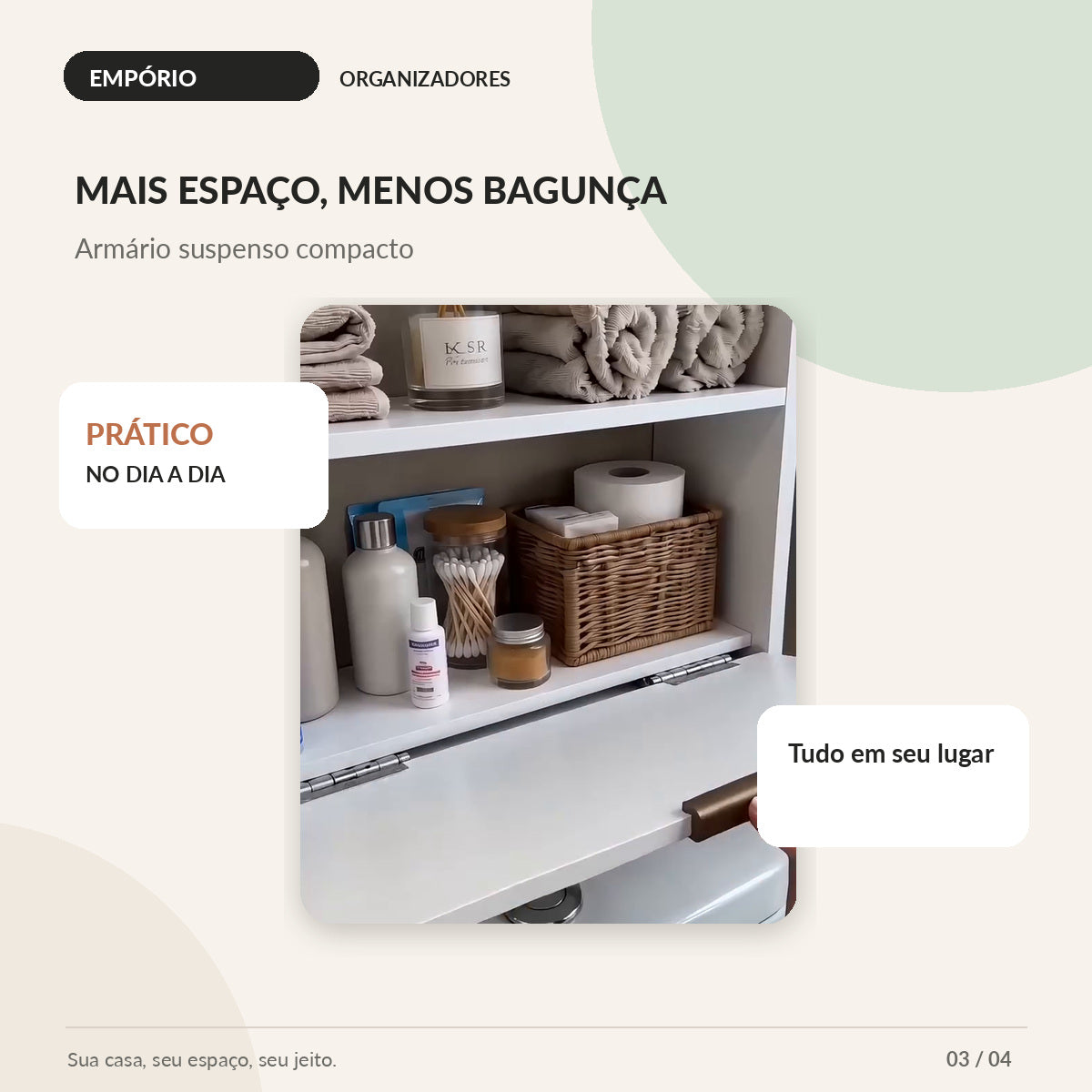 Armário suspenso branco para banheiro - imagem 3 de 4