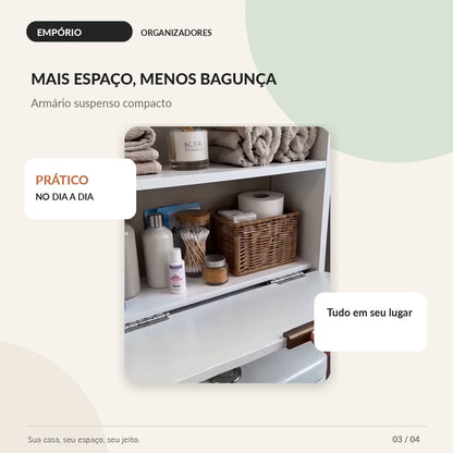 Armário suspenso branco para banheiro - imagem 3 de 4