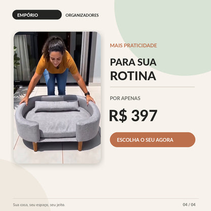 Cama cinza em estilo sofá para cachorro - imagem 4 de 4