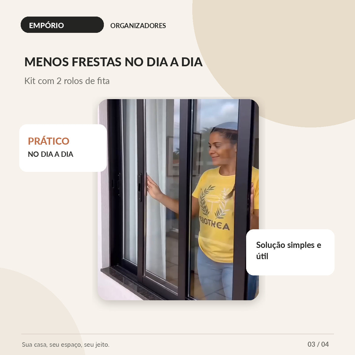 Kit com dois rolos de fita veda porta - imagem 3 de 4