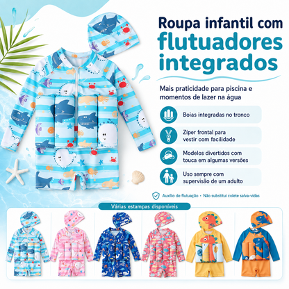 Maiô Flutuante Infantil AquaSafe – Mais Confiança para Brincar na Água