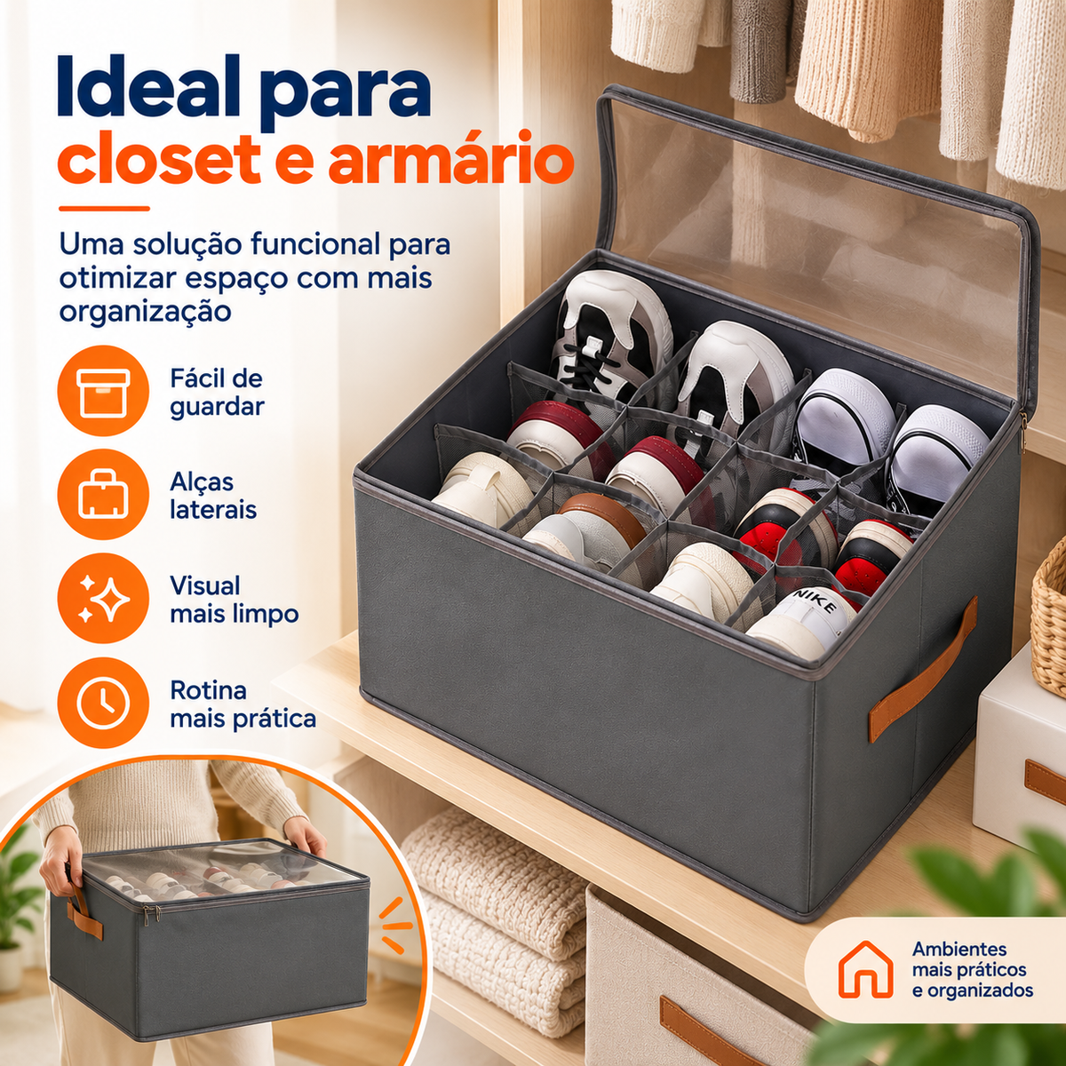Sapateira Organizadora Dobrável para closet e armário
