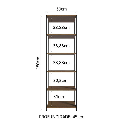 Armário Modular Valencia Rustic 59cm