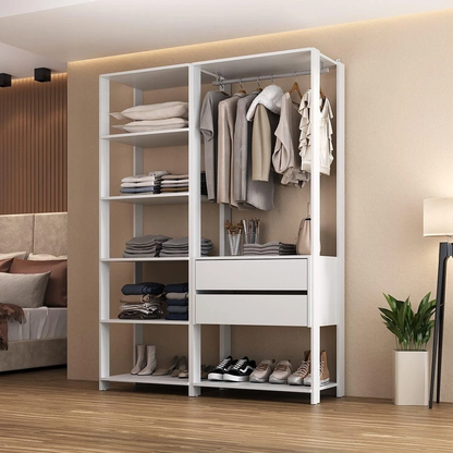 Guarda-Roupas Modular Elissa 135cm – 2 Gavetas + Cabideiro