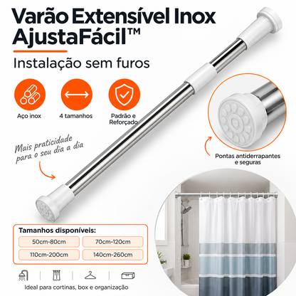 Varão Extensível Inox AjustaFácil sem furos